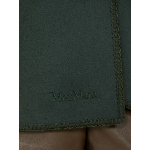 Max Mara Colomba Double Wool Broadcloth Cloak in Moss Green | Coats | Coveti