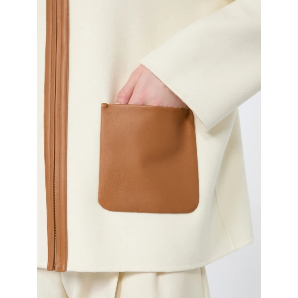 Max Mara Comica Wool, Silk and Cashmere Hooded Coat in White | Wool Coat | Coveti