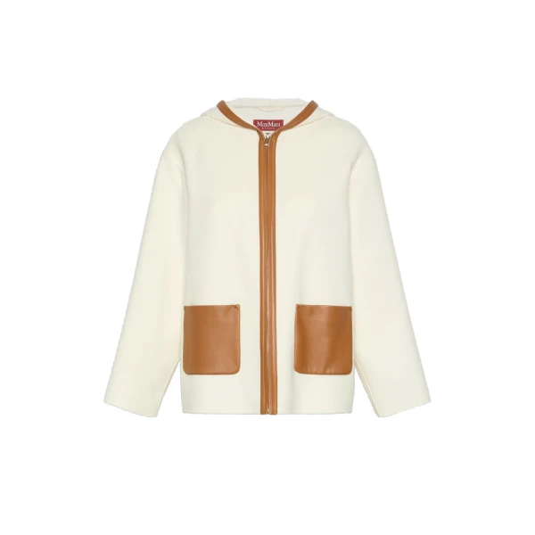 Comica Wool, Silk and Cashmere Hooded Coat in White