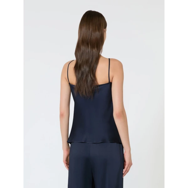 Max Mara Comma Envers Satin Camisole in Midnight Blue | Camisoles | Coveti