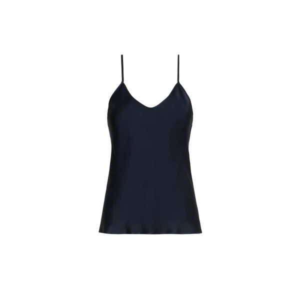 Max Mara Comma Envers Satin Camisole in Midnight Blue | Camisoles | Coveti