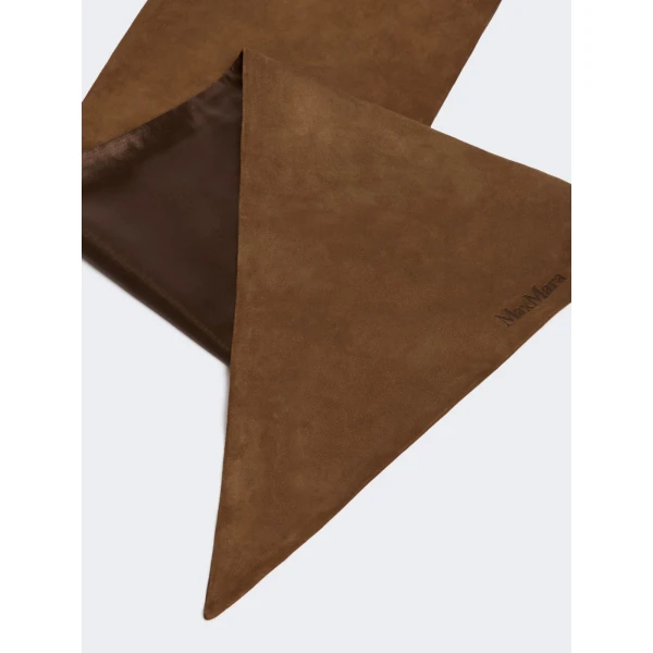 Max Mara Comune Suede Scarf in Brown | Scarves | Coveti