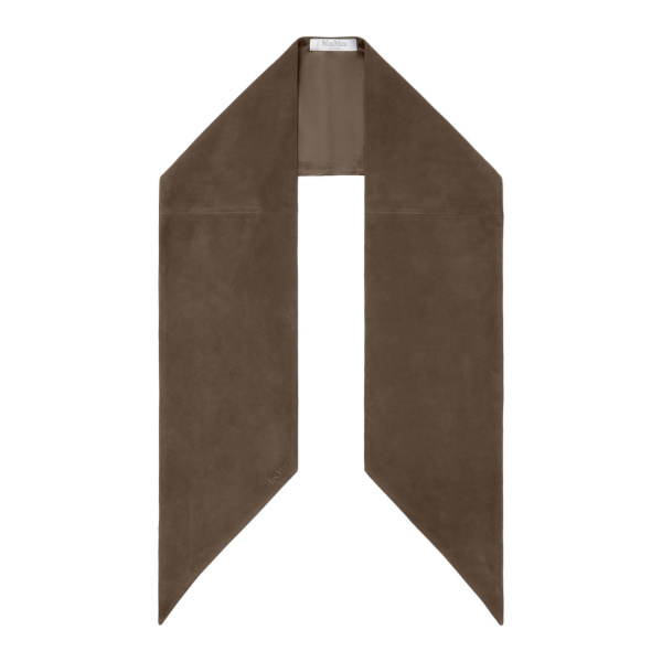 Max Mara Comune Suede Scarf in Dark Brown | Scarves | Coveti