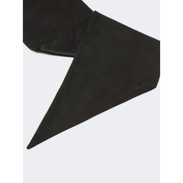 Max Mara Comune Suede Scarf in Medium Grey | Scarves | Coveti