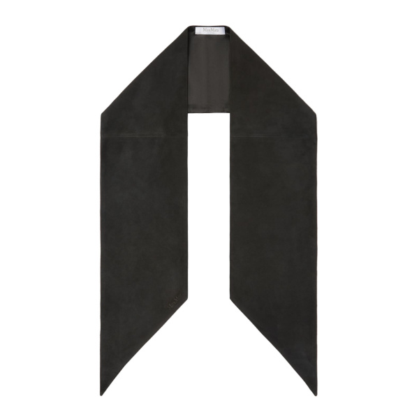 Max Mara Comune Suede Scarf in Medium Grey | Scarves | Coveti