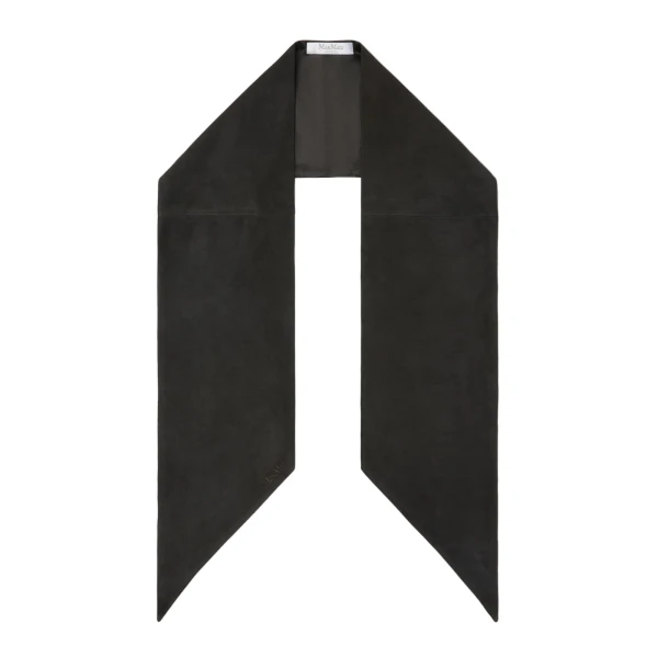 Max Mara Comune Suede Scarf in Medium Grey | Scarves | Coveti