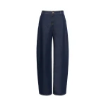Max Mara Conico Barrel-Leg Denim Trousers in Navy | Denim | Coveti