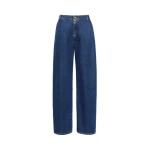 Max Mara Conico Barrel-Leg Denim Trousers in Navy Style 2 | Denim | Coveti