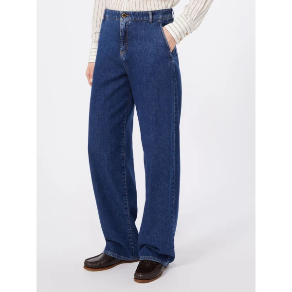 Max Mara Conico Barrel-Leg Denim Trousers in Navy Style 2 | Denim | Coveti