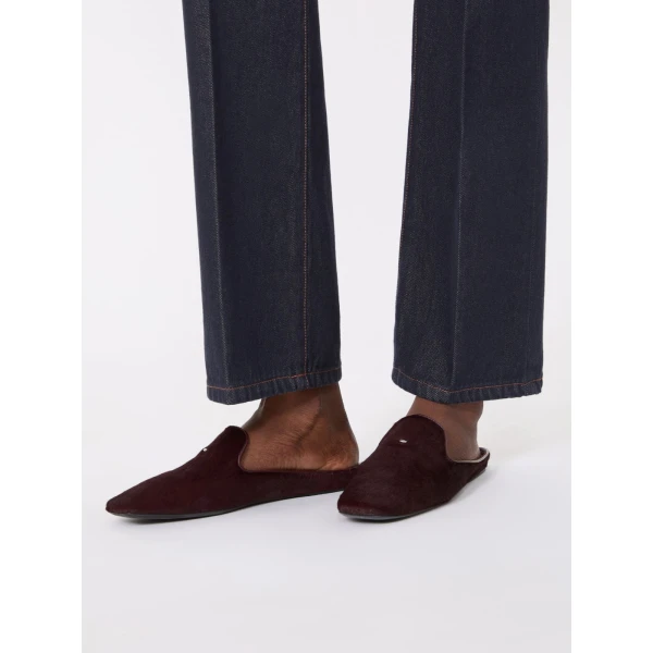 Max Mara Conio Haircalf Mules in Bordeaux | Mules | Coveti
