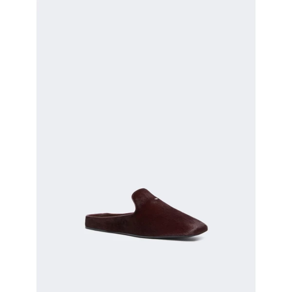 Max Mara Conio Haircalf Mules in Bordeaux | Mules | Coveti