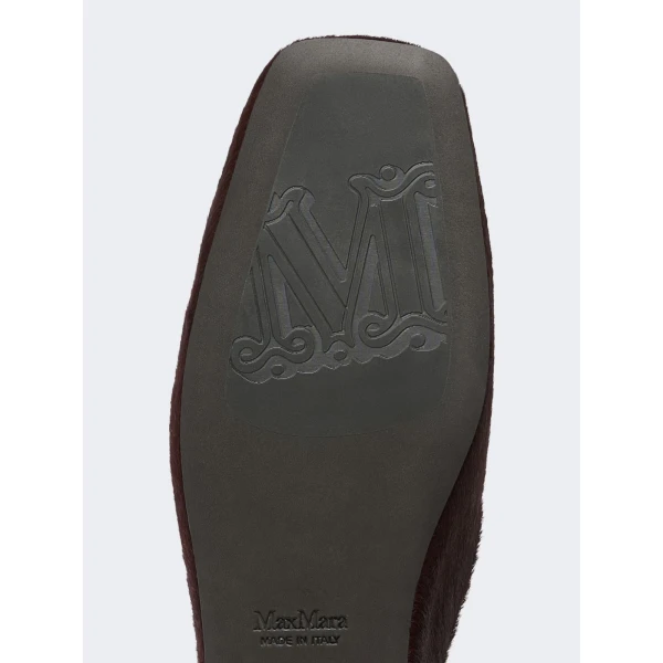 Max Mara Conio Haircalf Mules in Bordeaux | Mules | Coveti
