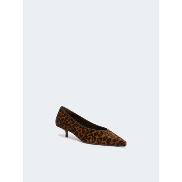 Max Mara Cono Haircalf Low Court Shoes in Camel | Heels | Coveti