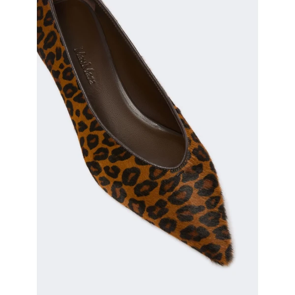 Max Mara Cono Haircalf Low Court Shoes in Camel | Heels | Coveti