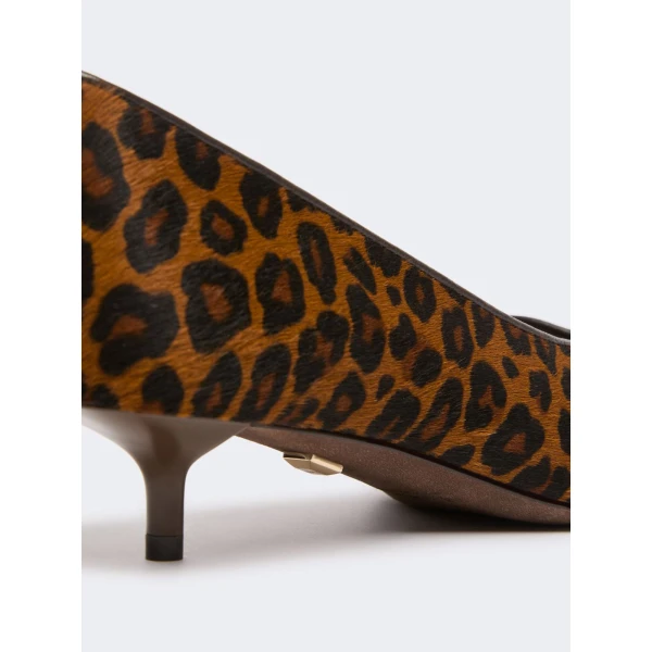 Max Mara Cono Haircalf Low Court Shoes in Camel | Heels | Coveti