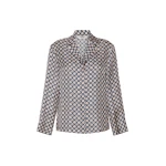Max Mara Cora Printed Silk Pyjama Shirt in Navy | Shirts | Coveti