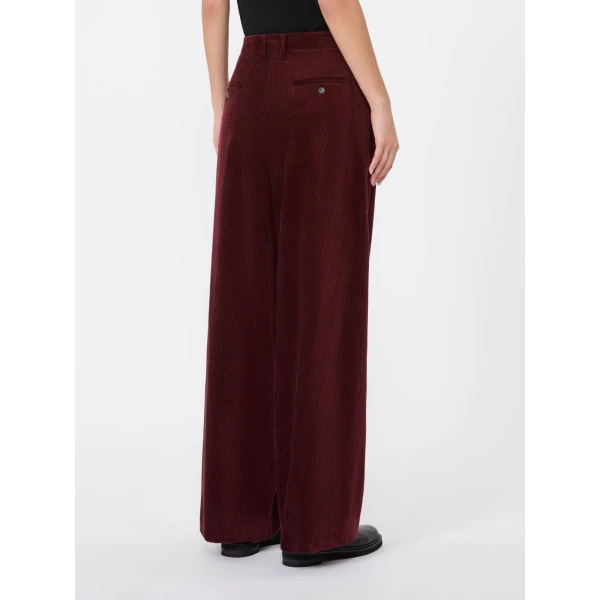 Max Mara Corona Corduroy Trousers in Bordeaux | Tailored pants | Coveti