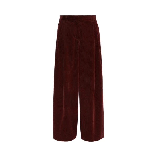 Max Mara Corona Corduroy Trousers in Bordeaux | Tailored pants | Coveti