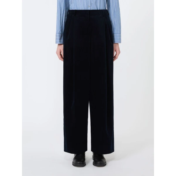 Max Mara Corona Corduroy Trousers in Midnight Blue | Tailored pants | Coveti
