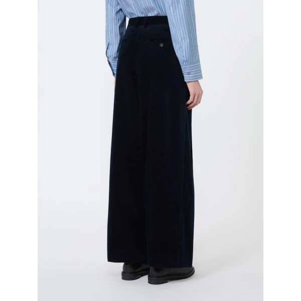 Max Mara Corona Corduroy Trousers in Midnight Blue | Tailored pants | Coveti