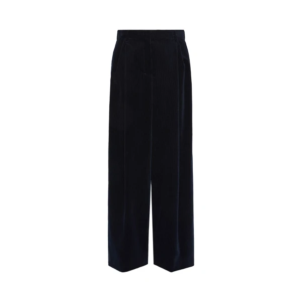 Max Mara Corona Corduroy Trousers in Midnight Blue | Tailored pants | Coveti