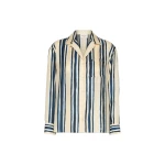 Max Mara Corona Printed Silk Twill Shirt in Navy | Shirts | Coveti