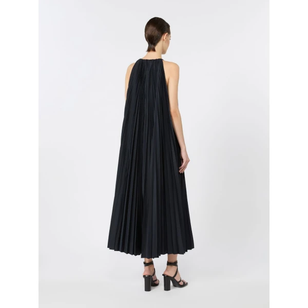 Max Mara Costone Sleeveless Plisse Taffeta Dress in Ultramarine | Maxi Dresses | Coveti