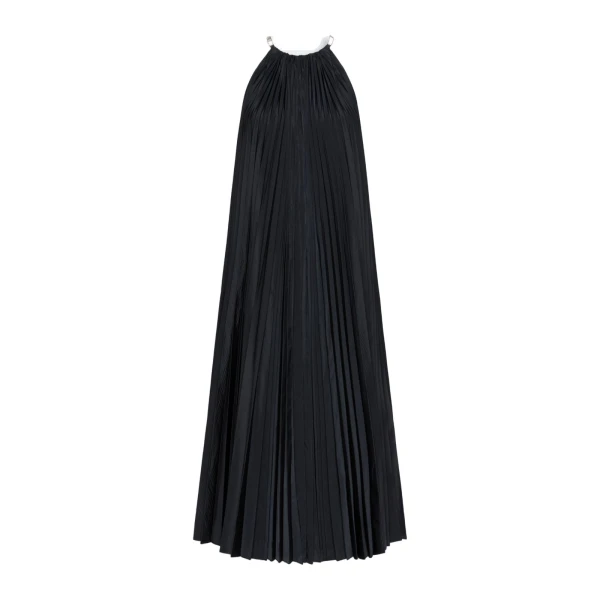 Costone Sleeveless Plisse Taffeta Dress in Ultramarine