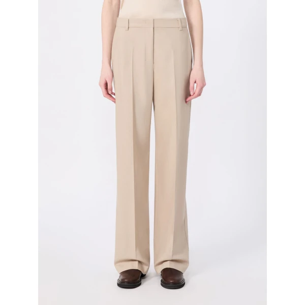 Max Mara Cottage Wool Flannel Trousers in Albino White | Tailored pants | Coveti