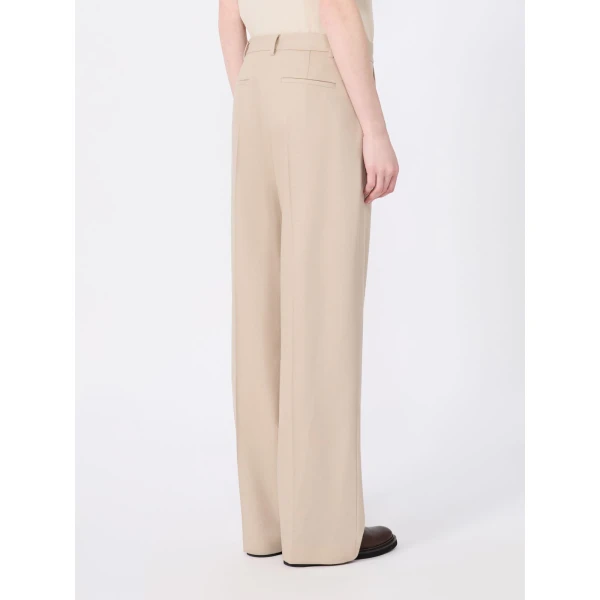 Max Mara Cottage Wool Flannel Trousers in Albino White | Tailored pants | Coveti