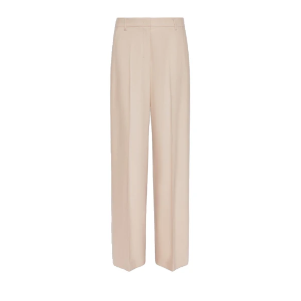 Max Mara Cottage Wool Flannel Trousers in Albino White | Tailored pants | Coveti