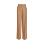 Max Mara Cottage Wool Flannel Trousers in Camel | Tailored pants | Coveti