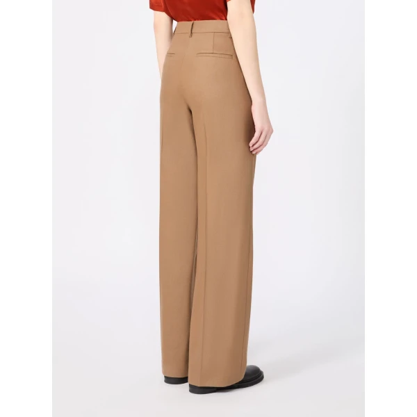 Max Mara Cottage Wool Flannel Trousers in Camel | Tailored pants | Coveti