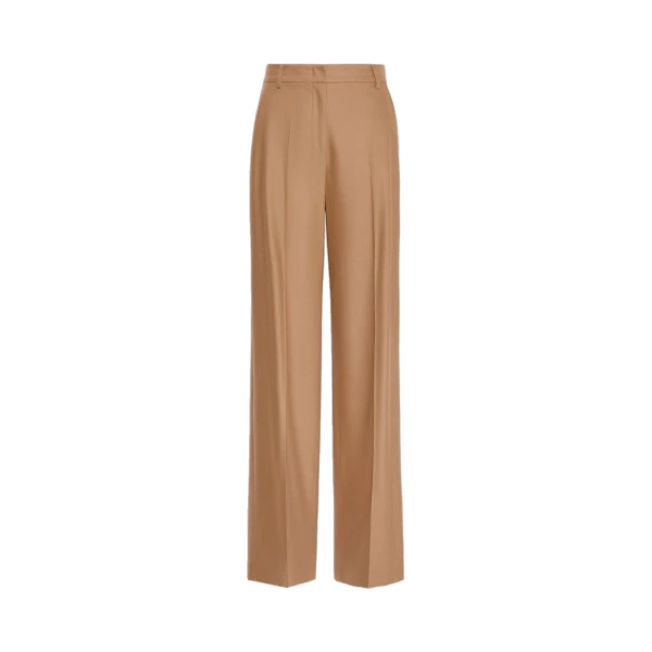 Max Mara Cottage Wool Flannel Trousers in Camel | Tailored pants | Coveti