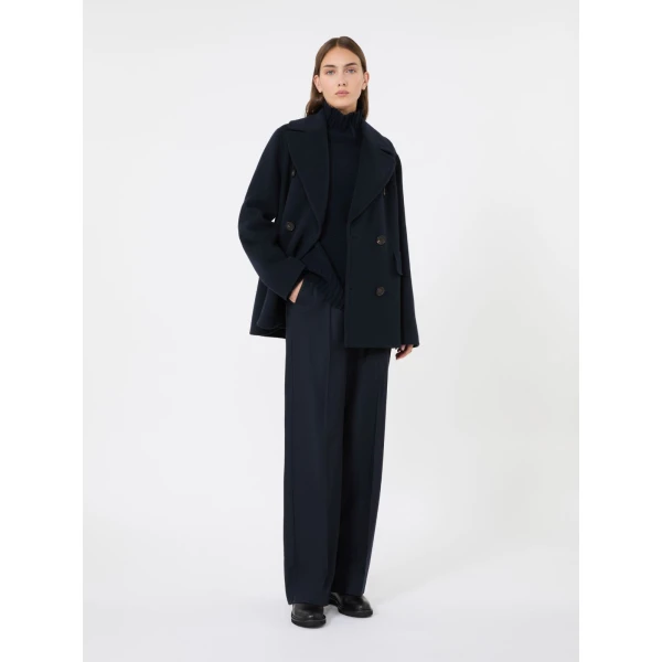 Max Mara Cottage Wool Flannel Trousers in Midnight Blue | Tailored pants | Coveti