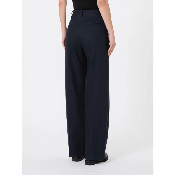 Max Mara Cottage Wool Flannel Trousers in Midnight Blue | Tailored pants | Coveti