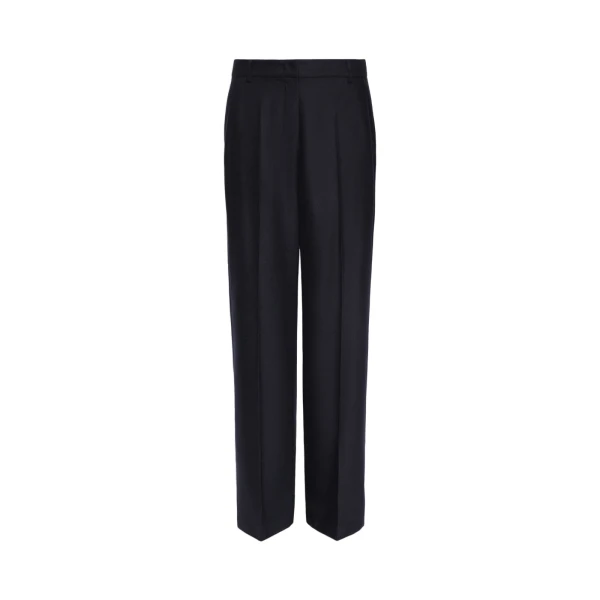 Max Mara Cottage Wool Flannel Trousers in Midnight Blue | Tailored pants | Coveti