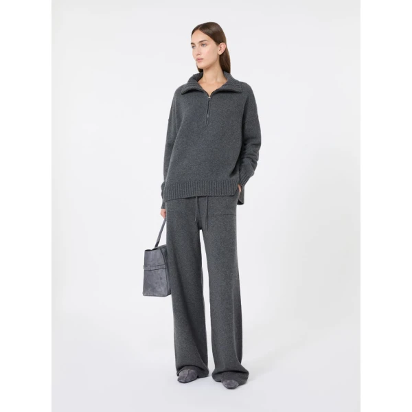 Max Mara Crasso Cashmere High-Neck Sweater in Dark Grey | Turtlenecks | Coveti