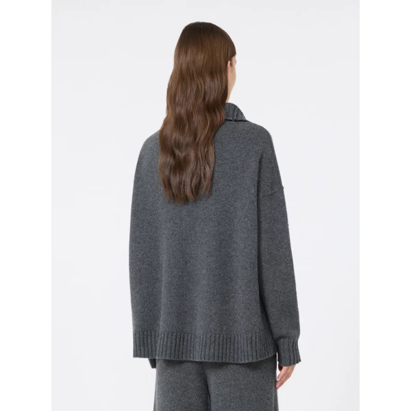 Max Mara Crasso Cashmere High-Neck Sweater in Dark Grey | Turtlenecks | Coveti
