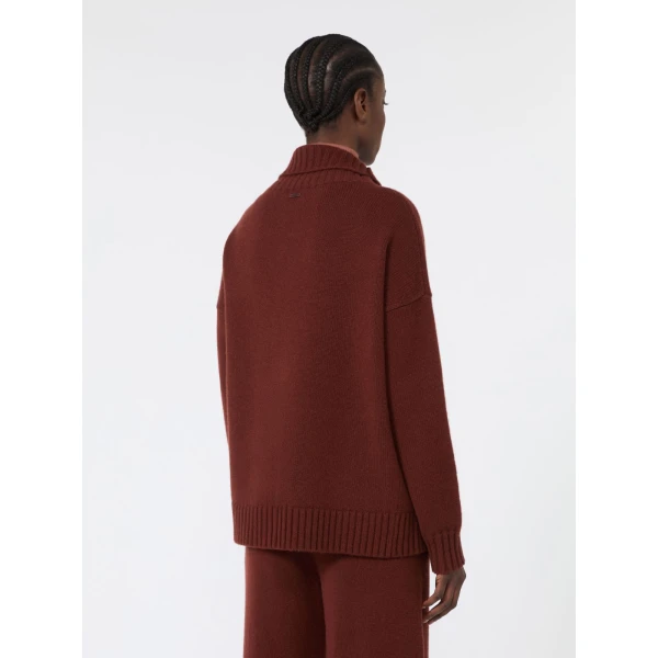Max Mara Crasso Cashmere High-Neck Sweater in Rust | Turtlenecks | Coveti