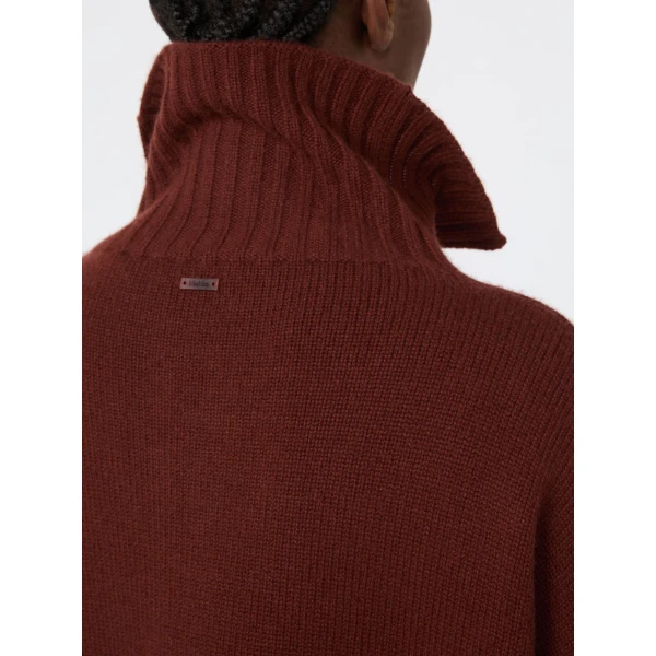Max Mara Crasso Cashmere High-Neck Sweater in Rust | Turtlenecks | Coveti