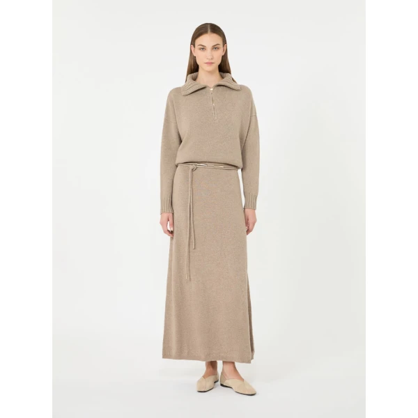 Max Mara Crasso Cashmere High-Neck Sweater in Sand | Turtlenecks | Coveti