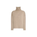Max Mara Crasso Cashmere High-Neck Sweater in Sand | Turtlenecks | Coveti