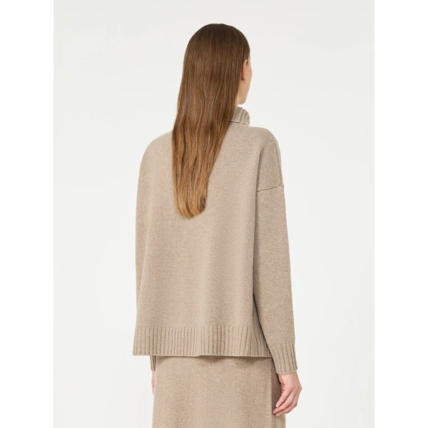 Max Mara Crasso Cashmere High-Neck Sweater in Sand | Turtlenecks | Coveti