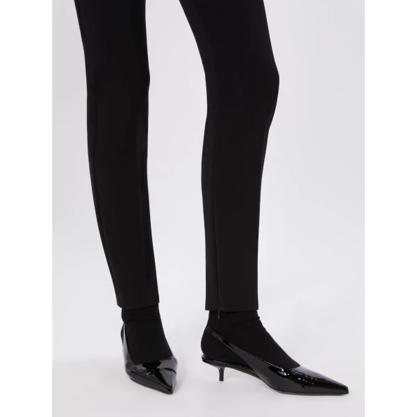 Max Mara Crespo Slim Stretch Cady Trousers in Black | Tailored pants | Coveti