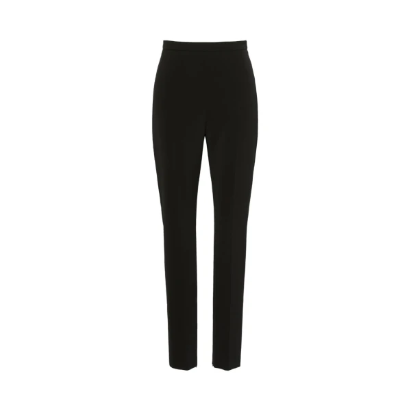 Max Mara Crespo Slim Stretch Cady Trousers in Black | Tailored pants | Coveti