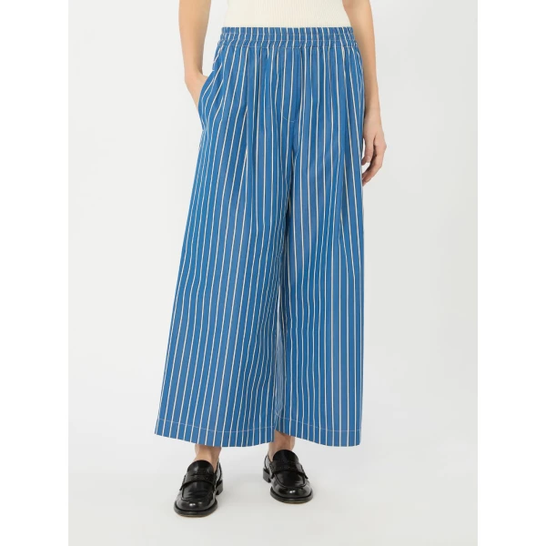 Max Mara Cresta Cotton Poplin Trousers in Cornflower Blue | Tailored pants | Coveti