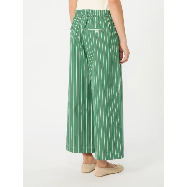 Max Mara Cresta Cotton Poplin Trousers in Green | Tailored pants | Coveti