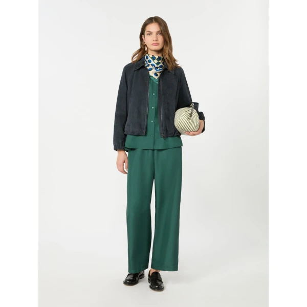 Max Mara Crine Sleeveless Habotai Silk Shirt in Dark Green | Shirts | Coveti