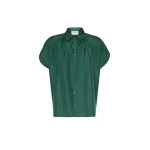 Max Mara Crine Sleeveless Habotai Silk Shirt in Dark Green | Shirts | Coveti